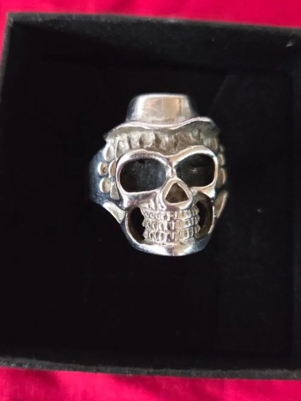 Gothic Biker Skull Ring Size 14, Stainless Steel Skull Ring, Men's Punk Rock